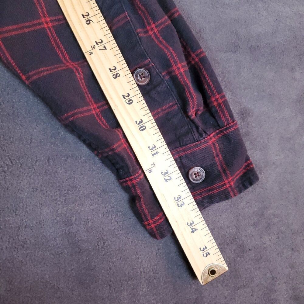 Duluth Trading Shirt Mens XL Black Red Plaid Flannel Heavy Shacket Pocket - Picture 14 of 14